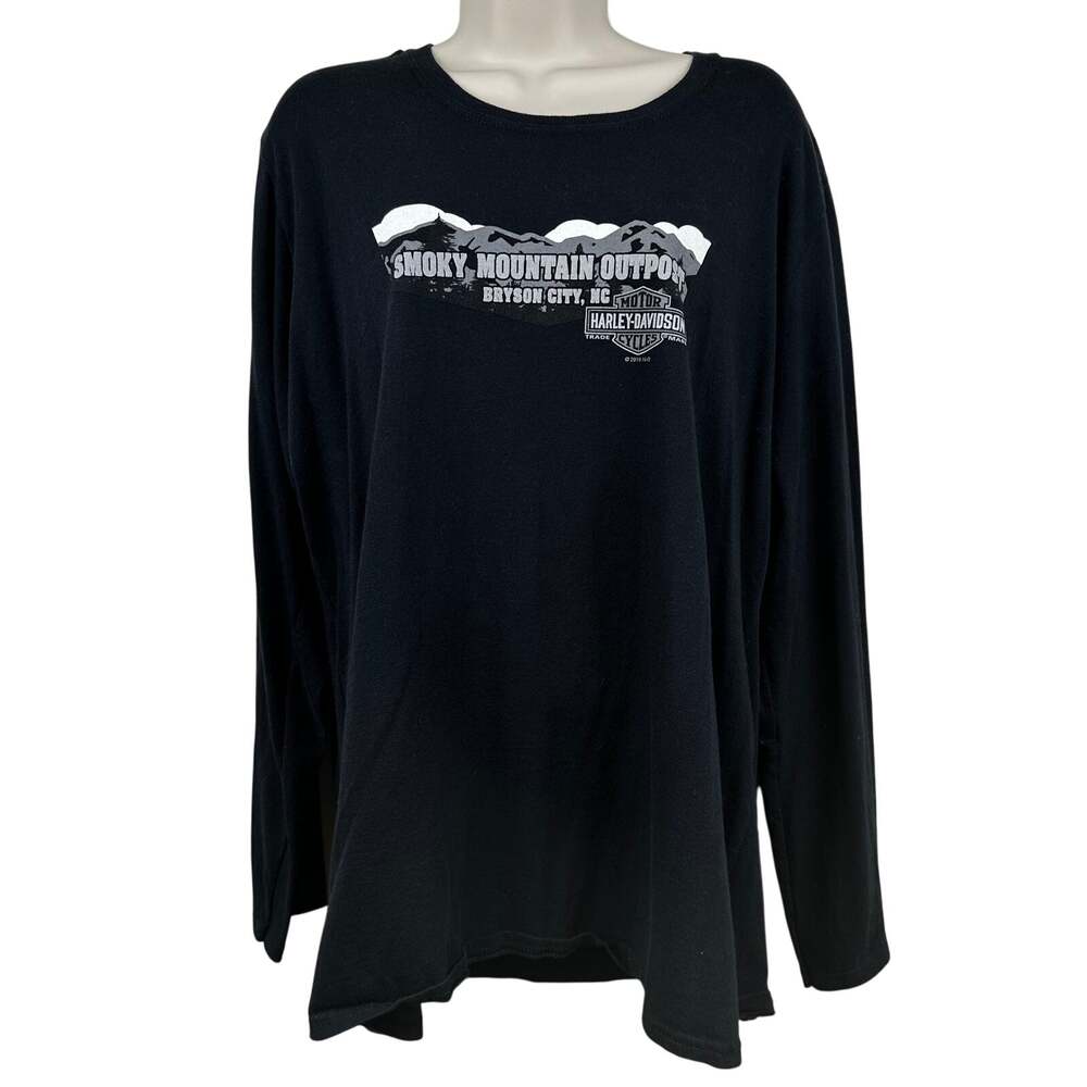 Harley Davidson Women's Long Sleeve Tee Smoky Mountain Outpost Black XXL